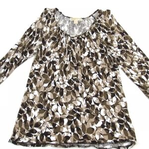 Michael Kors Women's Size XS Multicolor Floral 3/4-Sleeve Blouse